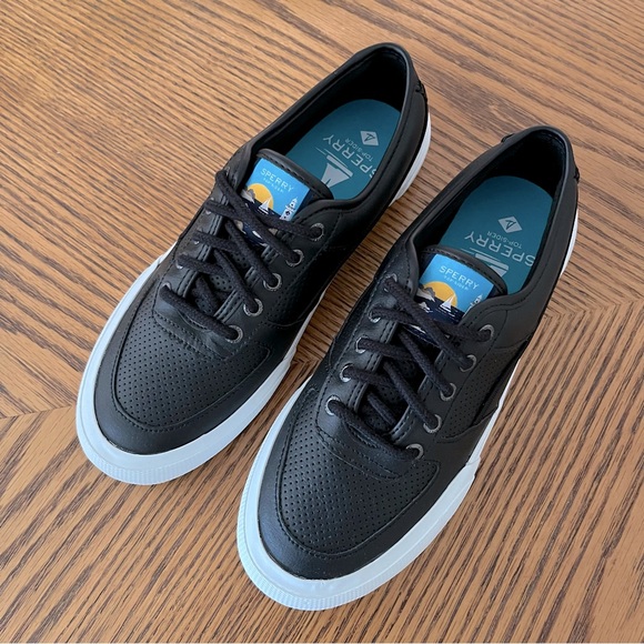 SPERRY Soletide Sneakers - Black Leather - Picture 3 of 13